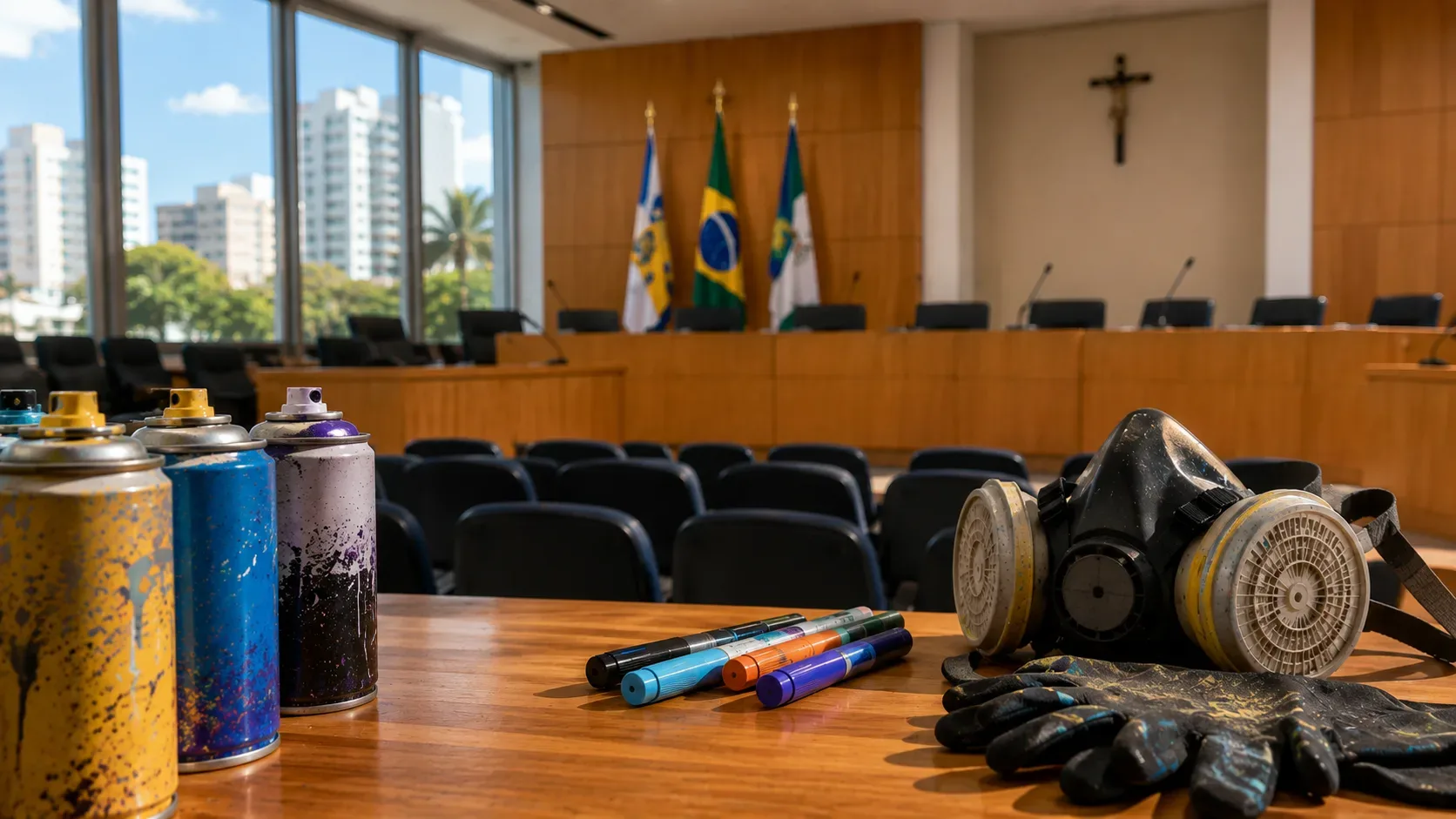 Plenário da Câmara Municipal de Aracaju em imagem editorial sobre audiência pública dedicada às artes urbanas