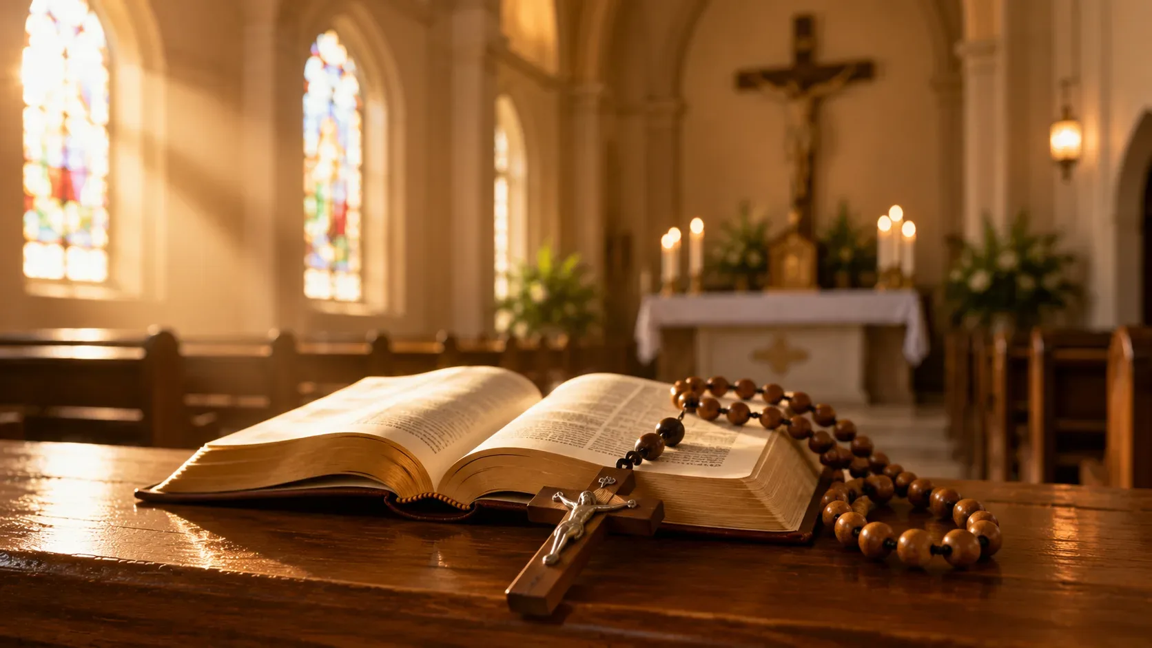 Calendário aberto em 6 de agosto ao lado da entrada de uma igreja, representando a verificação da programação paroquial em Sergipe