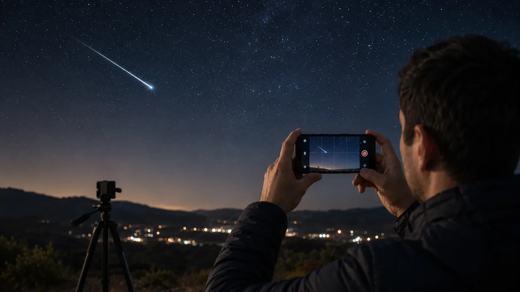 Tabela comparativa de assinaturas em vídeo de meteoro, satélite, flare de satélite e artefato de câmera.
